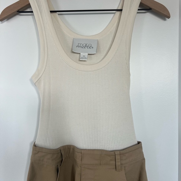 Anthropologie Cream and Tan Tank Dress - Picture 4 of 9